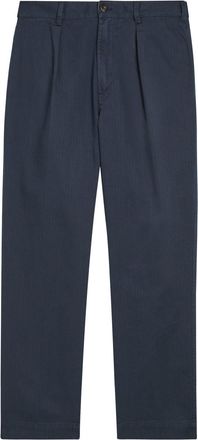 Drake's Drakes Herringbone Tapered-leg Trousers - Navy - 36 (W36 / XL)
