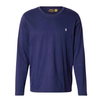 Polo Ralph Lauren Tops, Heren, Blauw, L, Katoen, Korte Mouw Top van Vloeibare Katoen
