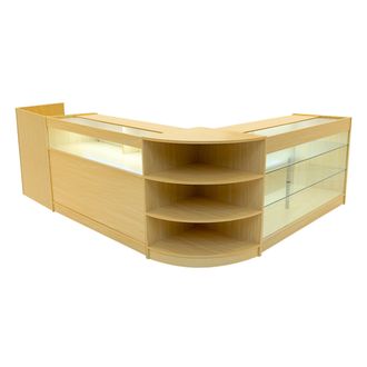 MonsterShop Hyperion LED Shop Counter Set K1500, B1500, TB60 & LM60 - Maple in Beige