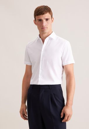 Seidensticker Businesshemd SEIDENSTICKER Schwarze Rose, Herren, Gr. XXL (45), normale &Auml;rmell&auml;ngen, weiss (wei&szlig;), 100% Baumwolle, unifarben, slim fit, gerader Abschl