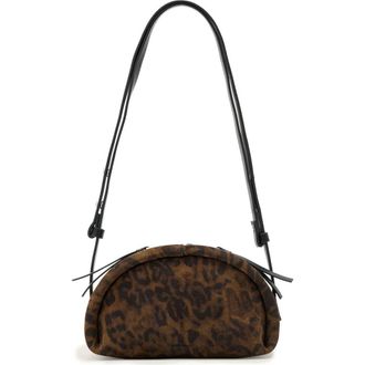 AllSaints Rosalie Leopard Print Calf Hair Crossbody Bag in Leopard Brown at Nordstrom