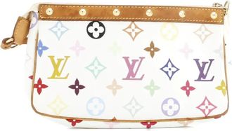 Louis Vuitton Pochette Accessoires meerkleurige clutch met monogram - Wit