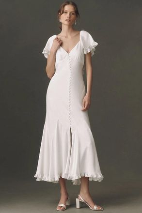 BHLDN Satin Cape Maxi Dress