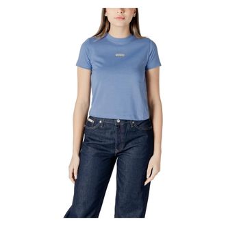 Calvin Klein Jeans T-Shirts, female, Blue, S, Light Blue Cotton T-Shirt