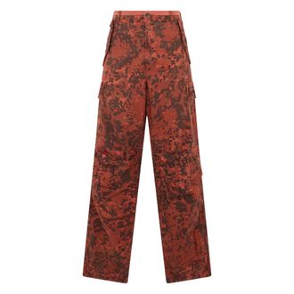 Diesel Straight Trousers, male, Red, Size: W32 Loose Cargo Pants