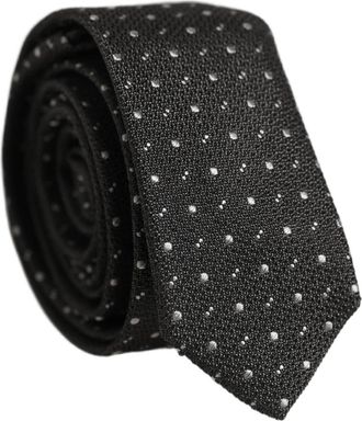 Dolce & Gabbana Zijde Verstelbare Strik met Polka Dots - Heren - Stropdassen - Grijs - ONE Size - Accessoires