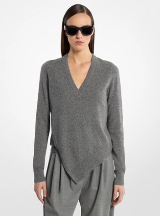 Michael Kors Cashmere V-Neck Asymmetric Sweater