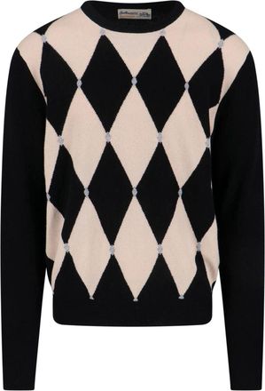 Ballantyne Cashmere Sweater, Black, Crew Neck, Long Sleeves