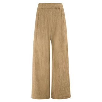 By-Bar Amsterdam Broeken, Dames, Geel, M, Lurex Broek Benji Stijl