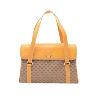 Gucci Pre-owned Handbags, female, Brown, Size: ONE SIZE Pre-owned Classic Pattern Coated Canvas Tote Bag