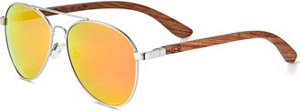 Earth Wood Sayulita Polarized Sunglasses in Redwood/blue-Green at Nordstrom