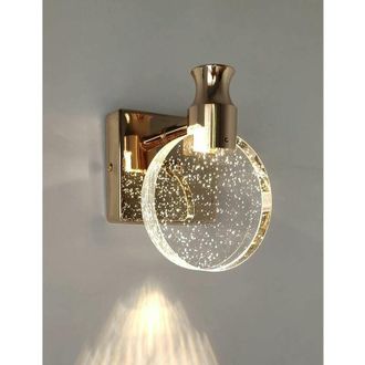 OEM Applique Murale Cristal - Led Dimmable 3000k 4000k 6000k - Para Dormitorio Salon Ba&ntilde;o Pasillo - Dorado - 1 Unidad