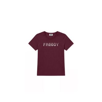 Freddy T-shirt Donna Girocollo in Cotone con Grafica Micro Righe