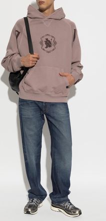 Palm Angels Cotton Sweatshirt With Print, Mens, Pink