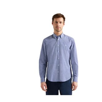 Harmont & Blaine Cotton Shirt - Heren - Casual Overhemden - Blauw - 2XL - Katoen - Overhemden