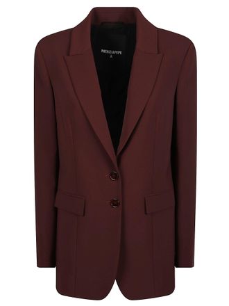 Patrizia Pepe Tailored Single-Breasted Jacket with Notched Lapel and Flap Pockets
