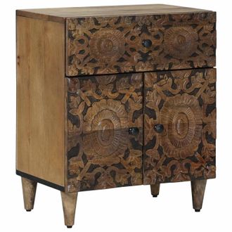 vidaXL Mueble Cama Marr&oacute;n 50 X 33 X 60 Cm Madera De Mango Maciza Vidaxl