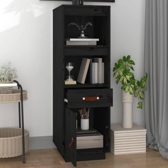 Berkfield Home Highboard Black 34x40x108, 5 cm Solid Wood Pine