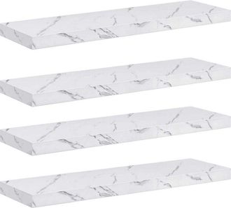 vidaXL Estante De Pared 4 Pcs M&aacute;rmol 80 X 23,5 X 4 Cm Vidaxl