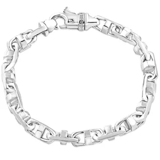 Pompeii3 Mens Solid 14k Gold (52gram) or Platinum (84gram) 7.5mm Link Bracelet 8.5