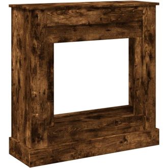 vidaXL Fireplace Surround Smoked Oak 90x30x90 cm Engineered Wood Vidaxl