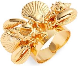 Nest Tiny Shells Charm Adjustable Ring in Gold at Nordstrom