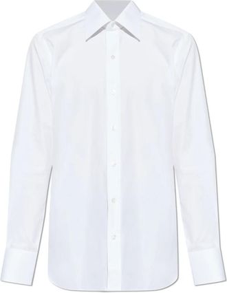 Tom Ford Poplin Slim Fit Overhemd - Heren - Zakelijke Overhemden - Wit - 4XL - Katoen - Overhemden