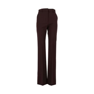 Sportmax Febe Lange Broek - Dames - Broeken - Paars - Maat: XS Wol