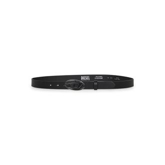 Diesel Belts, female, Black, 85 CM, Black Leather Oval Buckle Belt