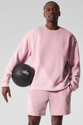 Alo | Make Waves Crewneck Neck Pullover Top in Sunset Pink Tonal, Size: 2XL MEN/3XL WOMEN