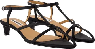 Jil Sander Womens Cage Lambskin Sandals Black