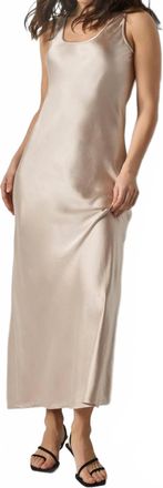 Lilla P Satin Bias Maxi Dress In Angora