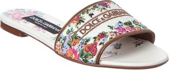 Dolce & Gabbana Dg Logo Leather Sandal