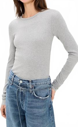 &Eacute;terne Cropped Ribbed Fitted Top In Heather Grey