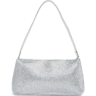 Jessica McClintock Jolene Rhinestone Embellished Shoulder Bag in Silver at Nordstrom Rack