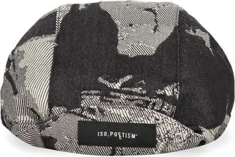 ISO.POETISM Flat Cap - Heren - Hoeden - Zwart - ONE Size - Katoen - Accessoires