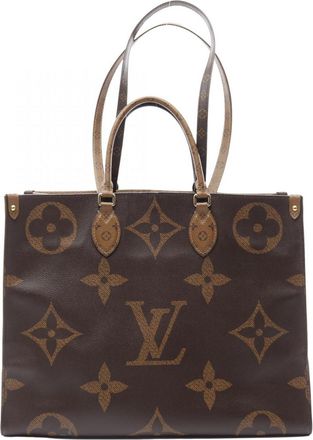 Louis Vuitton Beige Brown Pvc Coated Canvas Tote Bag (Pre-Owned)