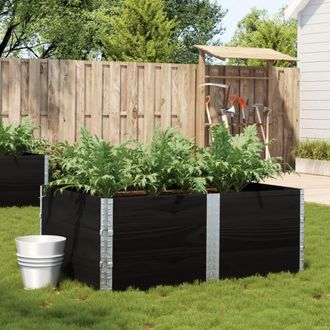 Berkfield Home Garden Planter Black 150x100 cm Solid Wood Pine