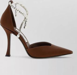 Jimmy Choo London crystal-embellished satin pumps