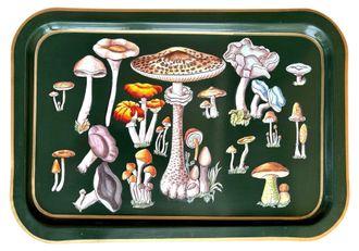 Les-Ottomans Flat Rectangular Iron Tray-mushrooms