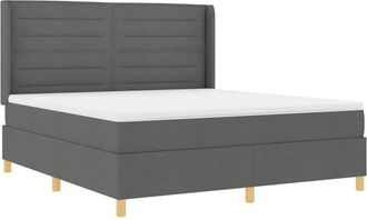 vidaXL Cama Con Somier Con Colch&oacute;n Gris Oscuro 180 X 200 Cm Tela Vidaxl