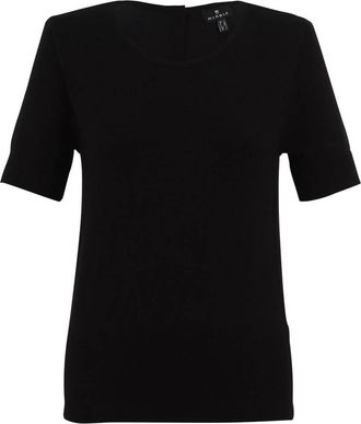Marble Scotland Womens Short Sleeves Sweater In Black
