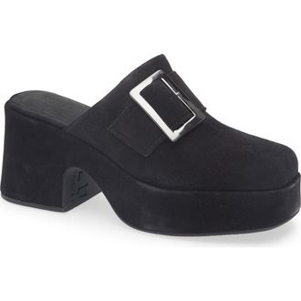Chocolat Blu Haze Platform Mule in Black Suede at Nordstrom, Size 7