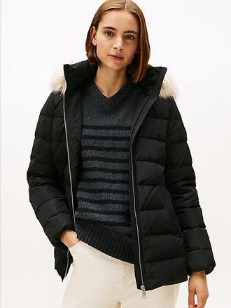 Tommy Hilfiger Faux Fur Hood Down Puffer Jacket