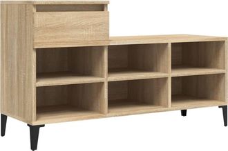 vidaXL Mueble Zapatero Madera Contrachapada Roble Sonoma 102x36x60 Cm Vidaxl