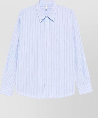 Sunflower stripe poplin regular shirt button down collar