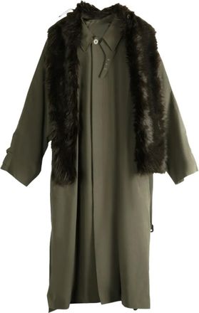 Magliano faux-fur panelled coat - Marrone