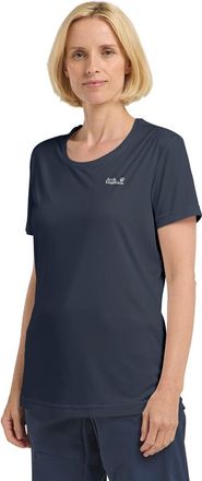 Jack Wolfskin T-Shirt JACK WOLFSKIN TECH T W, Damen, Gr. L (42/44), blau (midnightsky), Obermaterial: 100% POLYESTER, Shirts T-Shirt