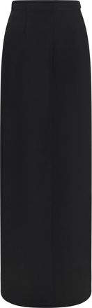 Maison Margiela Womens Long Skirt With Back Slit Black Fleece Wool (ovis Aries) Trousers