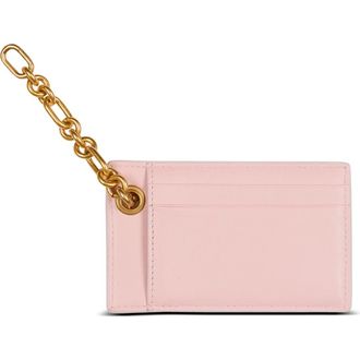 Balmain Pulse Card Holder in Smooth Leather in Pink at Nordstrom